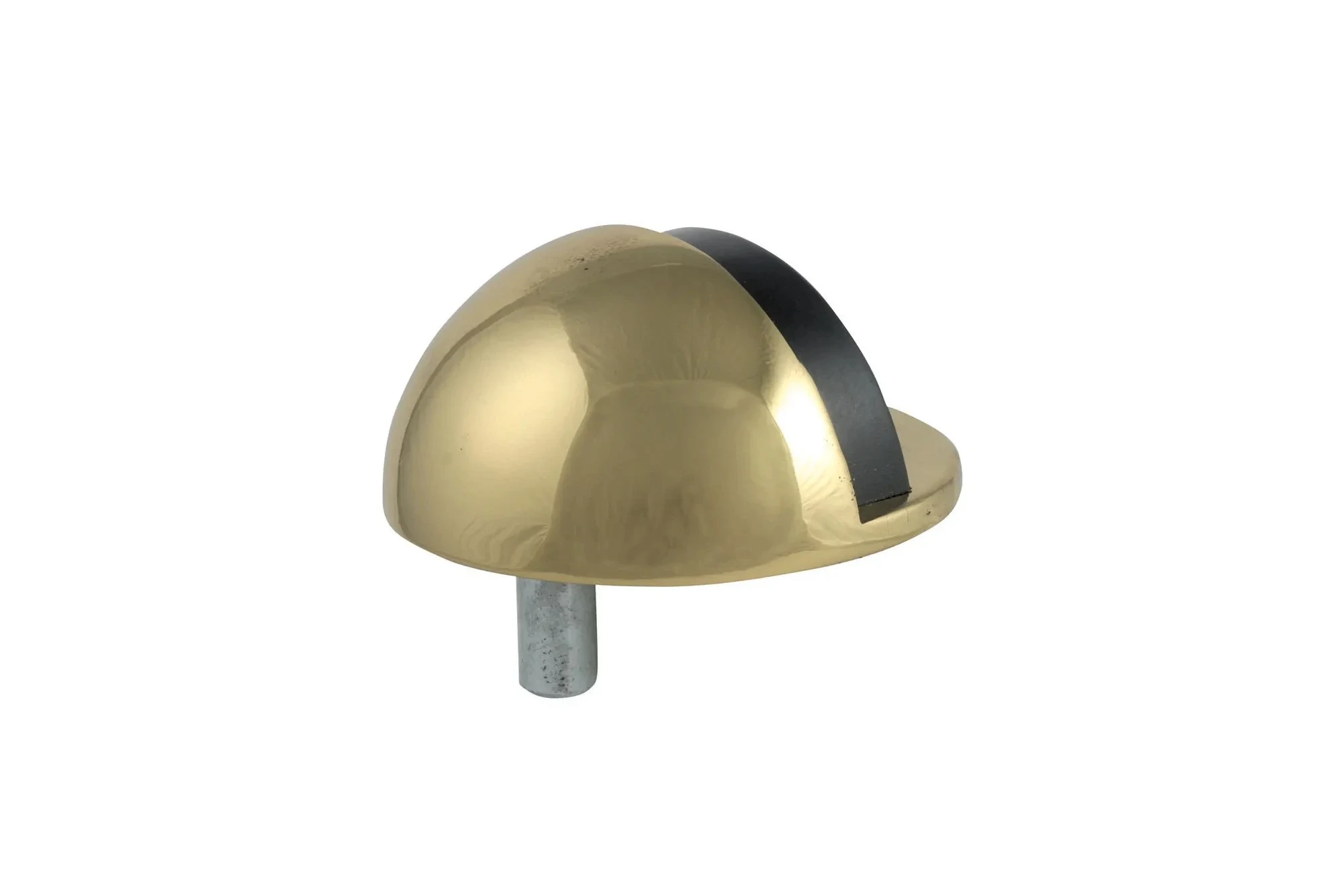 Brass Floor-Mounted Door Stopper with Rubber Tip