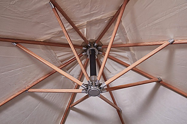 Aluminum Wooden Color Hanging Umbrella