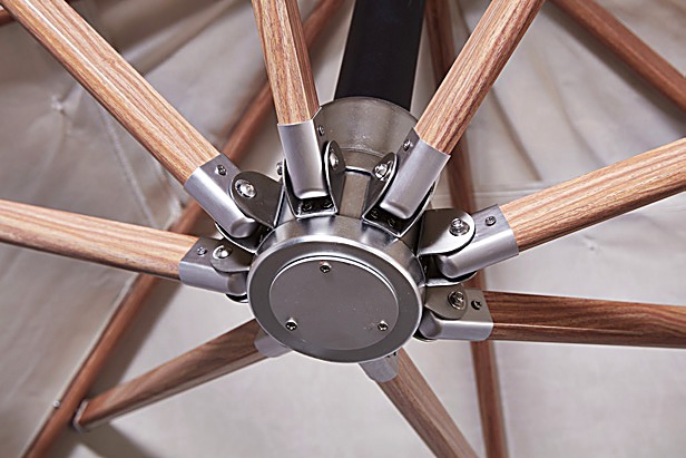 Aluminum Wooden Color Hanging Umbrella