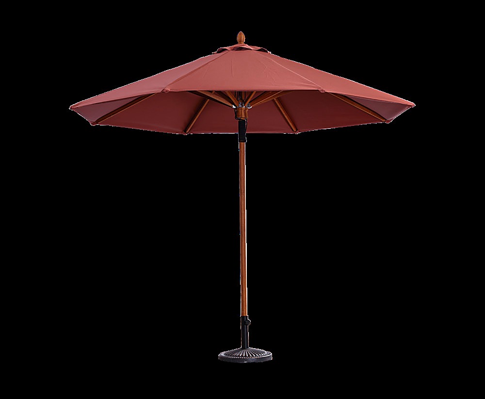 48mm Pole Pulley System Bamboo Umbrella